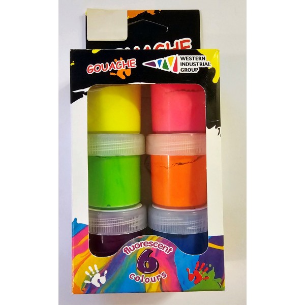 Guaša fluorescējoša, 6x20ml