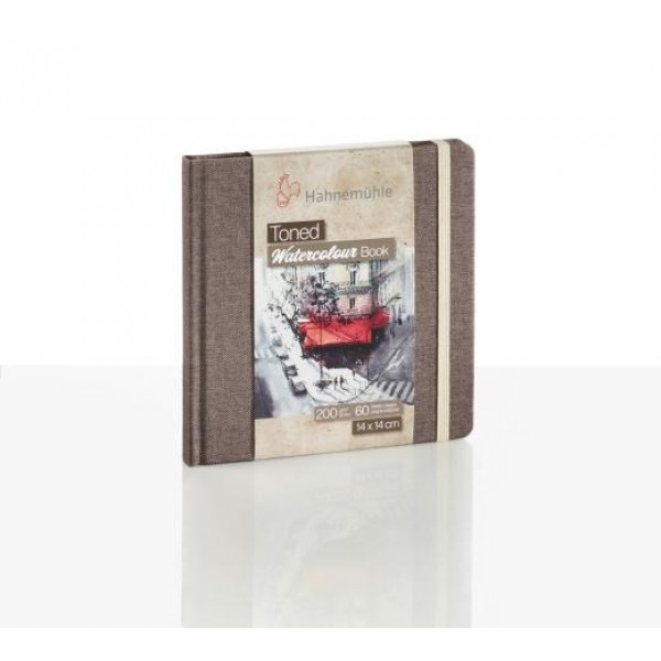 Hahnemuhle akvareļu skiču bloks ar tonēto papīru, brūns, 200gr/m, 14x14cm, 60 lp