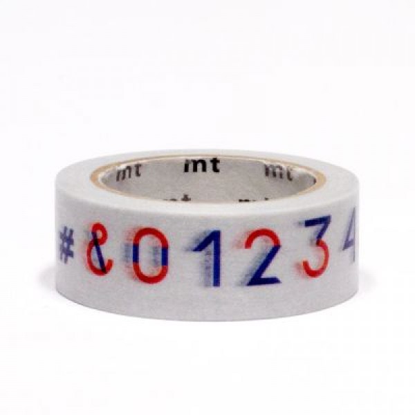 Dekorativā līmlente MT 15mm x 7m, Papier Tigre Les numeros 