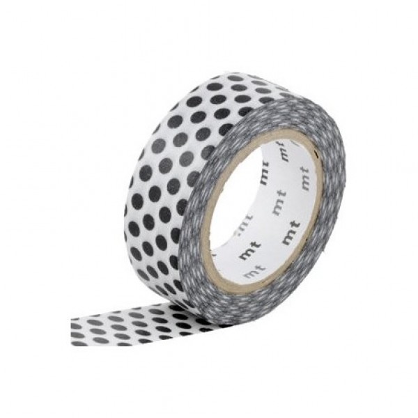 Dekorativā līmlente MT deco 15mm x 7m, dot black 2
