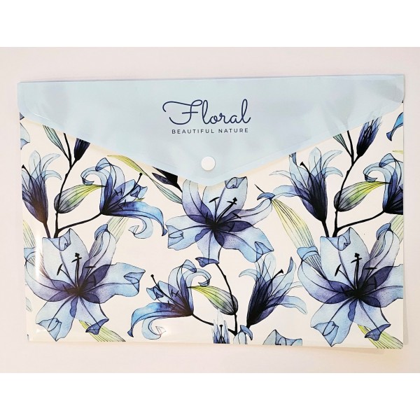 Mape-aploksne Floral, A4 ar pogu