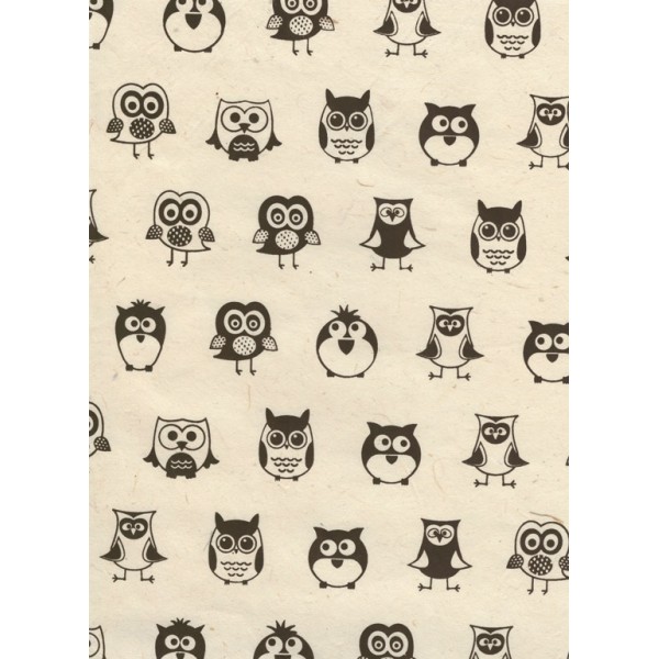 Nepālas papīrs  A4 Ar melnām pūcēm 