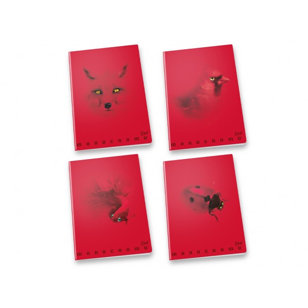 A5 līniju Klade Pigna Monocromo Red,  40 lp