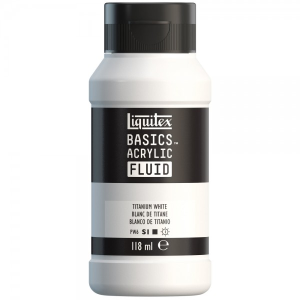 Akrila krāsa Liquitex Basics Fluid, 118ml, Titanium Wite 432