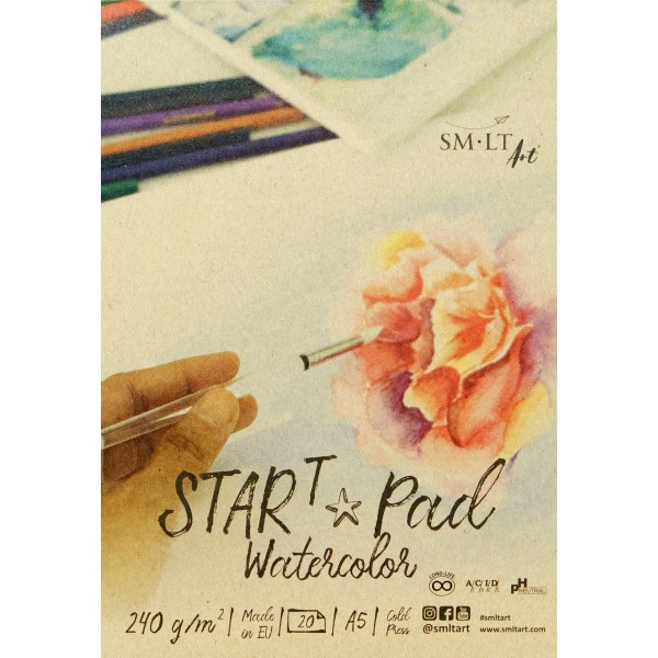 Akvareļu albums SMLT Start Pad Watercolor, A3, 240g/m, 20 lp