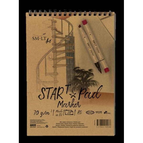 SMLT Albums Start Pad marķieriem A5, ar spirāli, 70 gr/m 20 lapas