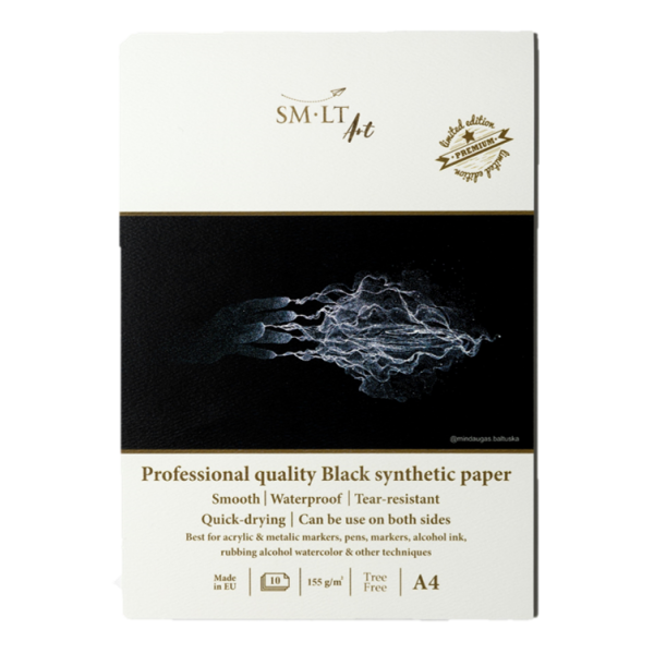 Sintētiskā papīra albums Black A4/155g 10 lapas