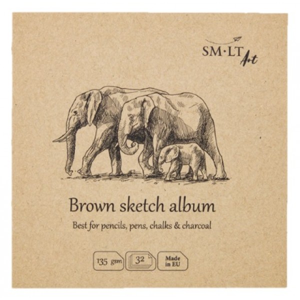 Albums SMLT Layflat Brown Sketch  14x14cm,  brūns papīrs