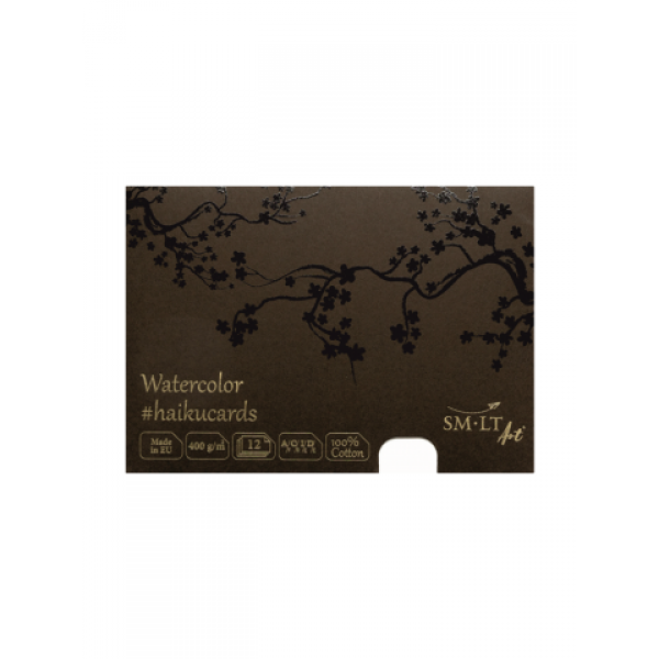 Akvareļu kartes Haikucards SMLT Watercolor, 400gr/m, 12 kartes