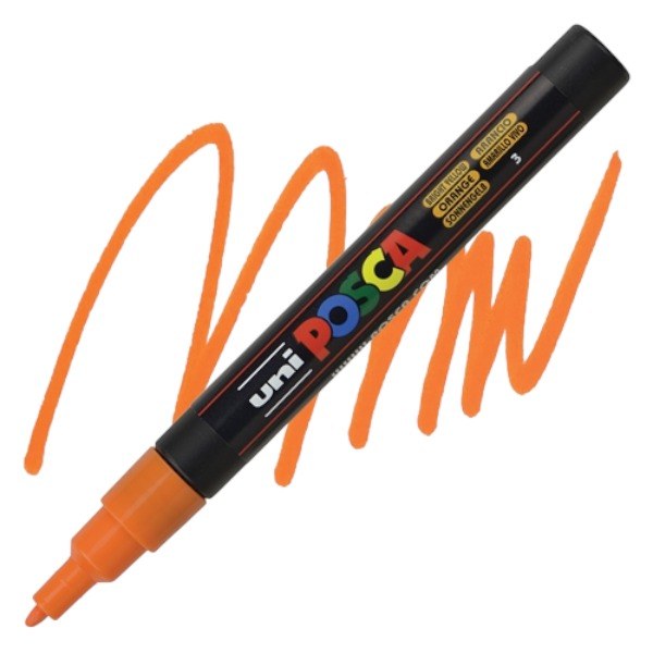 POSCA marķieris PC-3M, 0.9-1.3 mm, Spilgti Dzelteni Oranžs 3