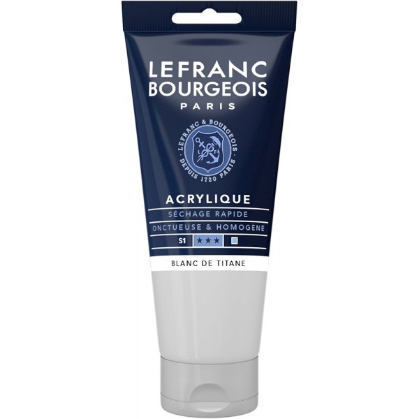 Akrila krāsa Lefranc&Bourgeois Fine, titāna balts, 200 ml