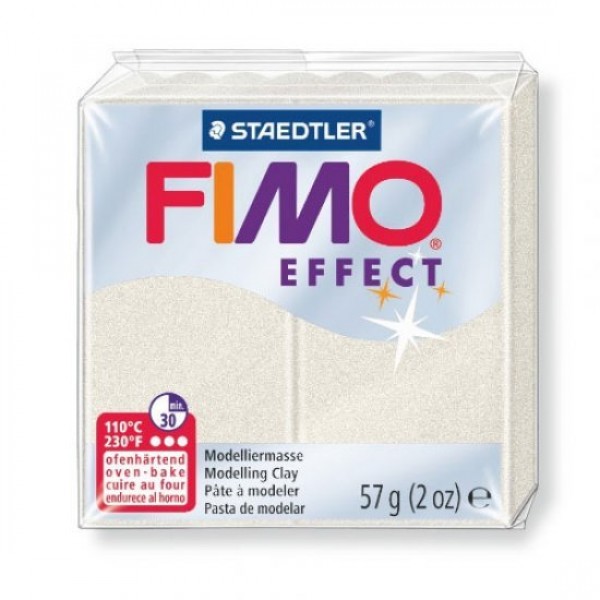 FIMO EFFECT, veidošanas masa perlamutra baltā, 08