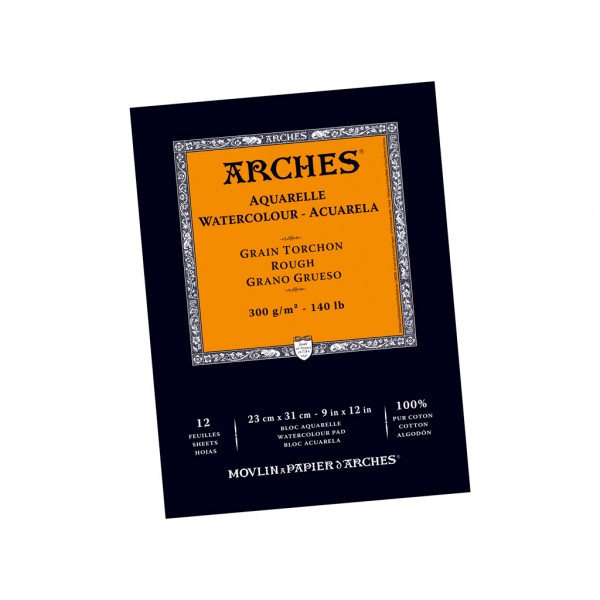 Akvareļu albums Arches 23x31 cm; Grain Torchon 100 % kokvilna 