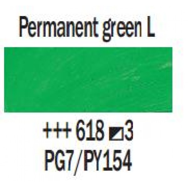Eļļas krāsa Rembrandt, 40ml - Permanent green L 618 permanenti gaiši zaļš