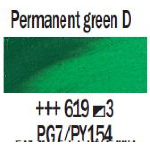 Eļļas krāsa Rembrandt, 40ml - Permanent green D 619, permanenti tumši zaļš