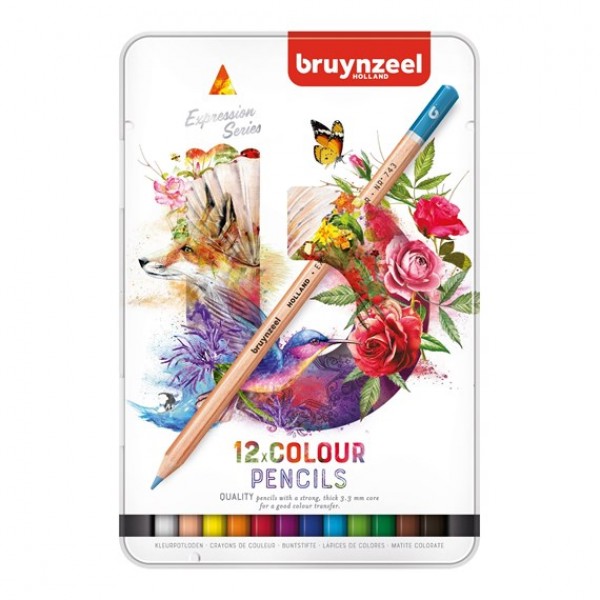 Krāsainie zīmuļi metāla kastē Bruynzeel Expression , 12 krāsas