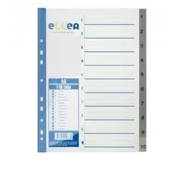 Sadalītājs dokumentiem ELLER A4 formāts, 1-10  plastikāta