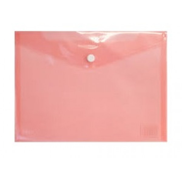 Mape ar podziņu ELLER , A5 formāts, caurspīdīgi sarkana 