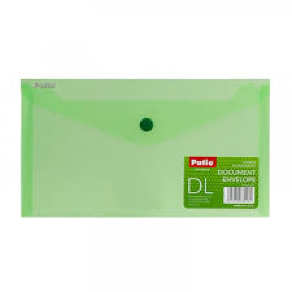 Mape ar podziņu Patio, DL, 125x225mm, caurspīdīgi zaļa